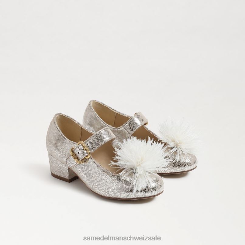 CH Sam Edelman Kinder Talia Mary Jane mit Blockabsatz weiches Silber X2J861047 Schuhwerk