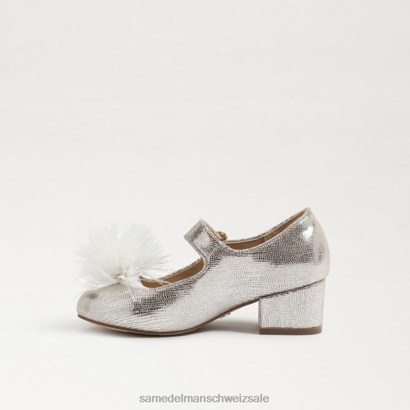 CH Sam Edelman Kinder Talia Mary Jane mit Blockabsatz weiches Silber X2J861047 Schuhwerk