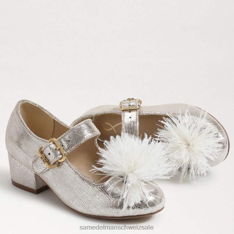 CH Sam Edelman Kinder Talia Mary Jane mit Blockabsatz weiches Silber X2J861047 Schuhwerk
