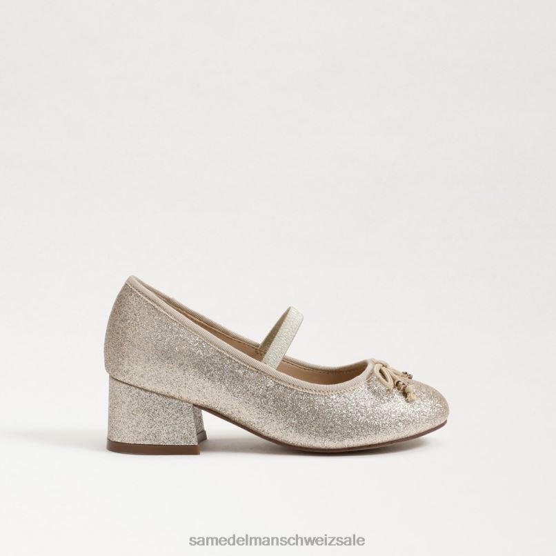 CH Sam Edelman Kinder Tyra Mary Jane mit Blockabsatz Gold Blatt X2J86980 Schuhwerk