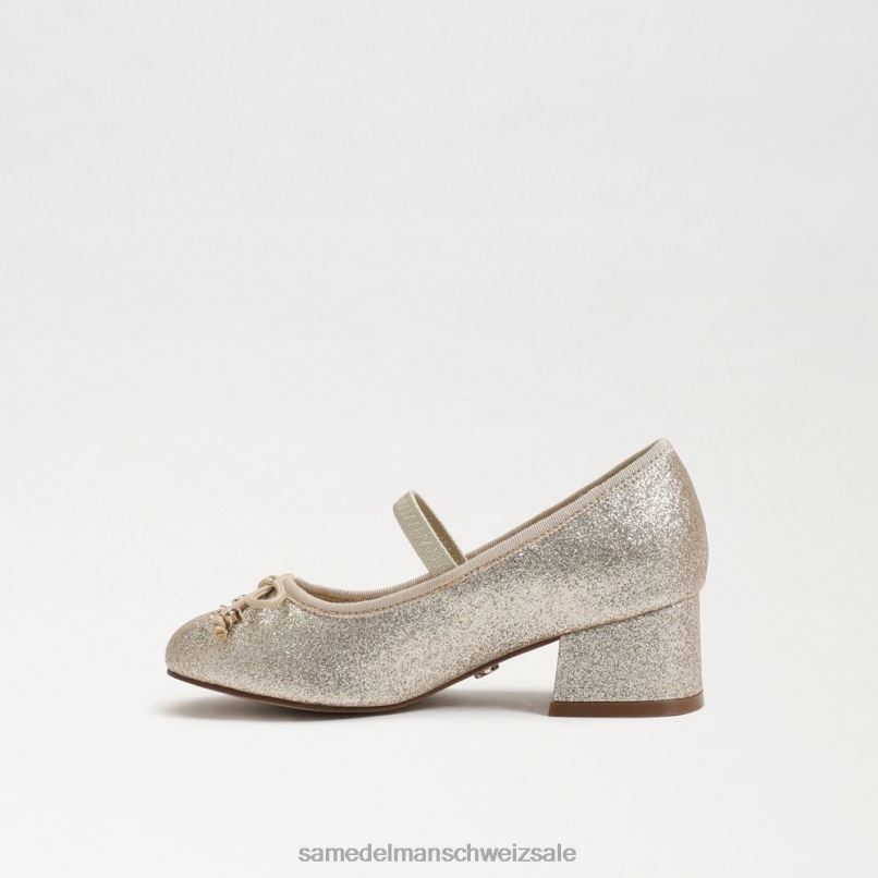 CH Sam Edelman Kinder Tyra Mary Jane mit Blockabsatz Gold Blatt X2J86980 Schuhwerk
