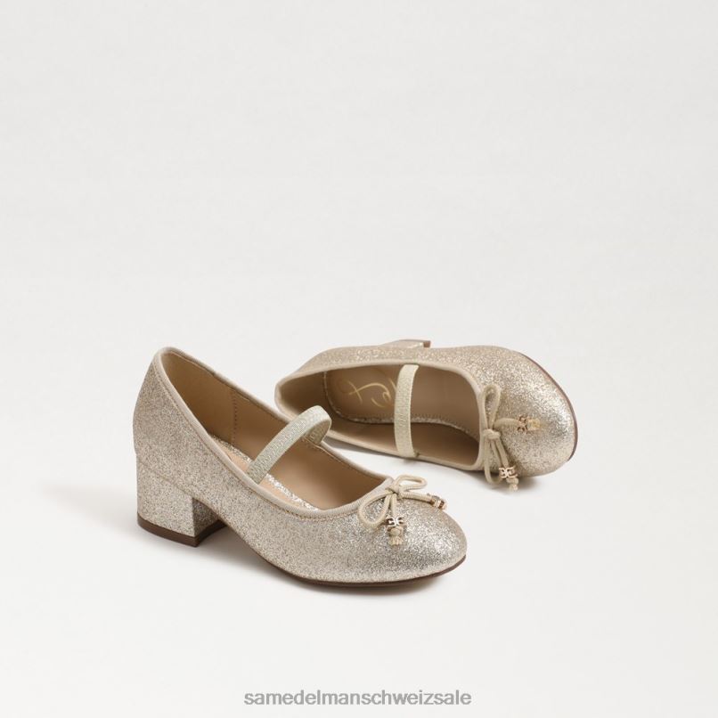 CH Sam Edelman Kinder Tyra Mary Jane mit Blockabsatz Gold Blatt X2J86980 Schuhwerk