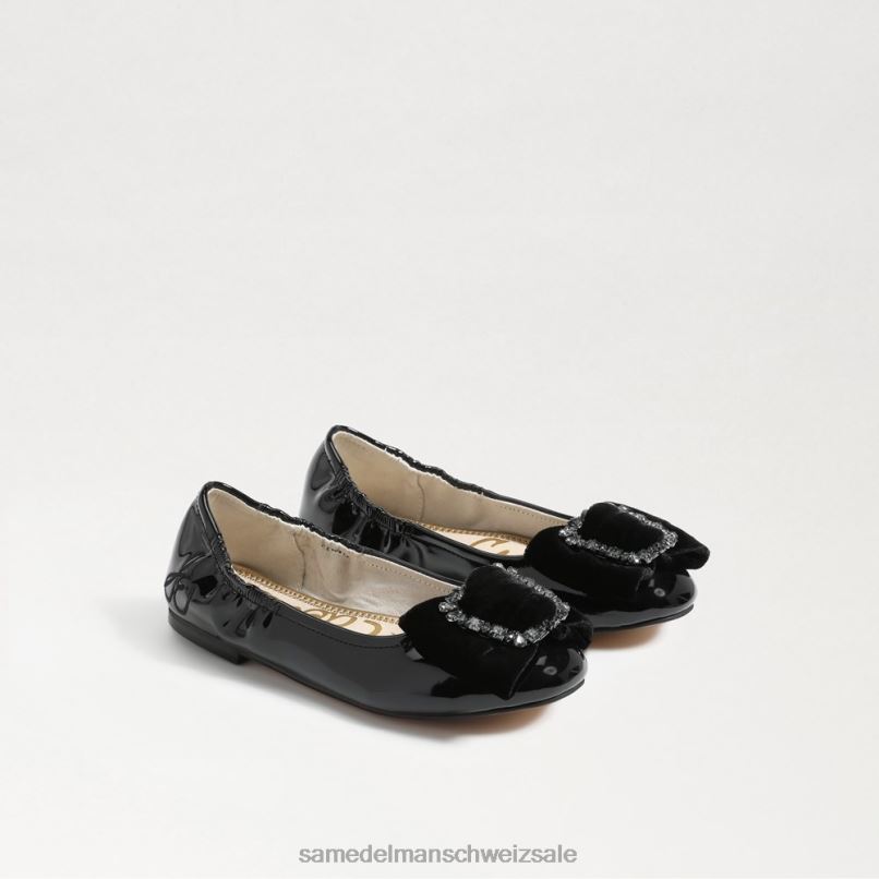 CH Sam Edelman Kinder Ballerinas von Farah schwarzer Samt X2J861055 Schuhwerk