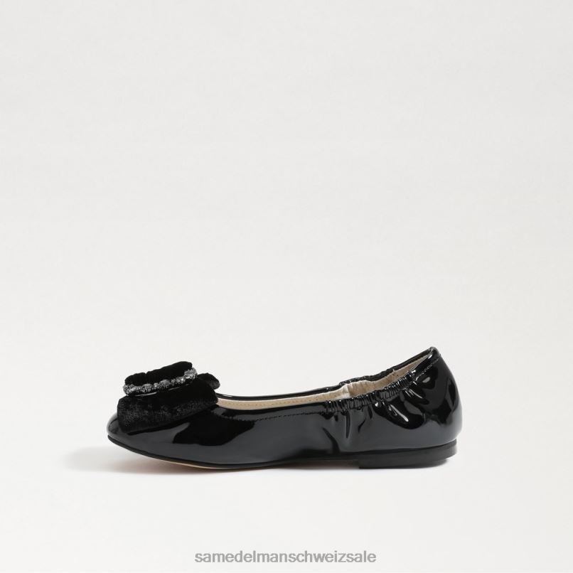 CH Sam Edelman Kinder Ballerinas von Farah schwarzer Samt X2J861055 Schuhwerk