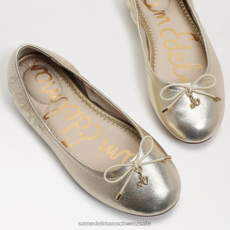 CH Sam Edelman Kinder Ballerinas von Felicia Blattgoldleder X2J86993 Schuhwerk