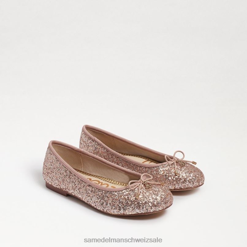 CH Sam Edelman Kinder Ballerinas von Felicia Champagner-Glitzer X2J86981 Schuhwerk