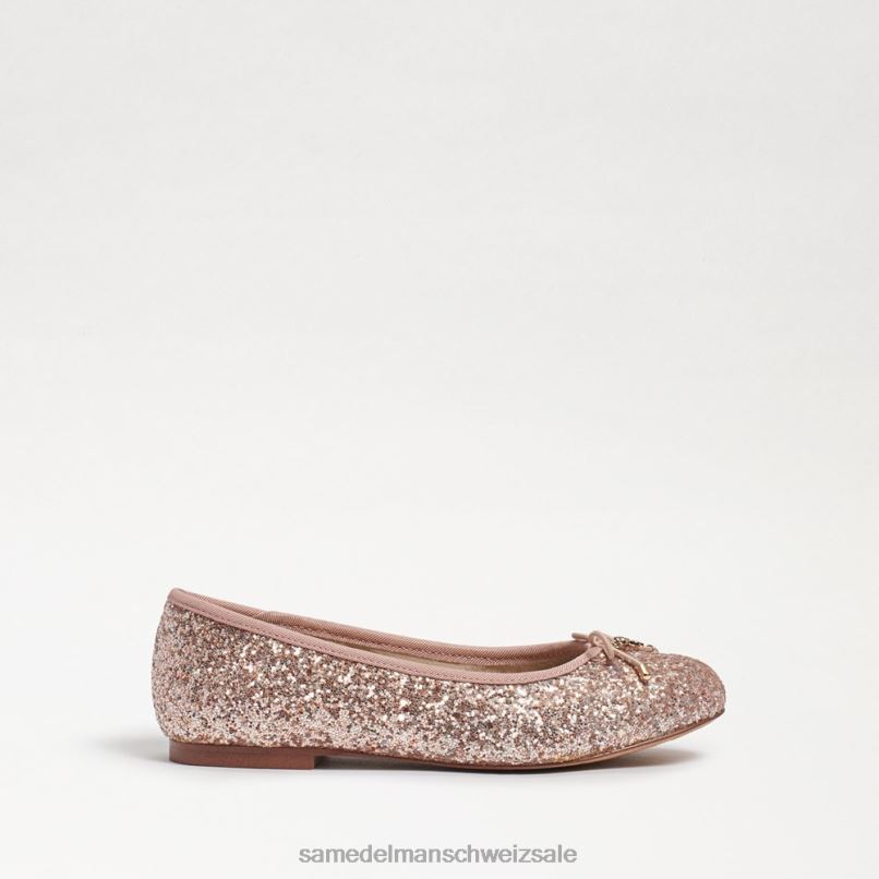CH Sam Edelman Kinder Ballerinas von Felicia Champagner-Glitzer X2J86981 Schuhwerk