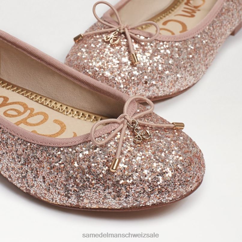 CH Sam Edelman Kinder Ballerinas von Felicia Champagner-Glitzer X2J86981 Schuhwerk