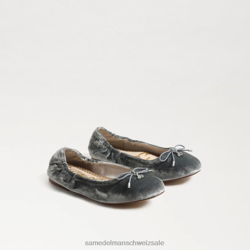 CH Sam Edelman Kinder Ballerinas von Felicia rauchblauer Samt X2J86982 Schuhwerk