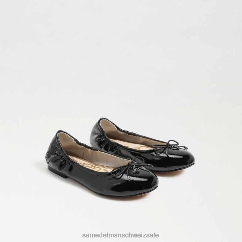 CH Sam Edelman Kinder Ballerinas von Felicia schwarzes Lackleder X2J86998 Schuhwerk