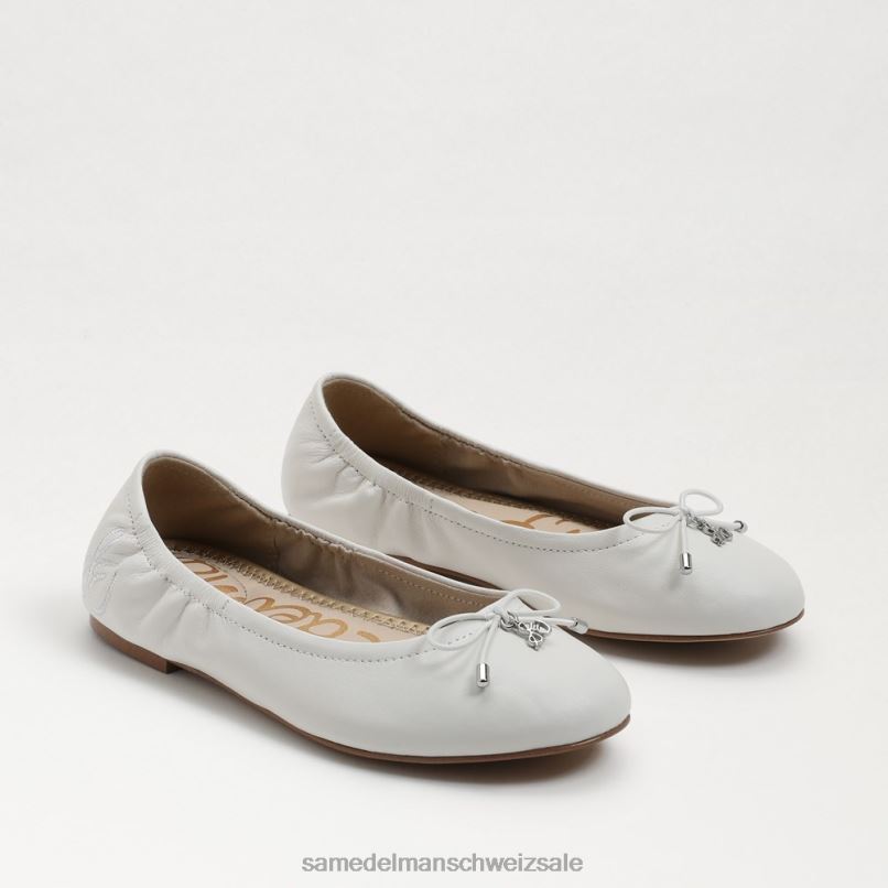 CH Sam Edelman Kinder Ballerinas von Felicia strahlend weißes Leder X2J86991 Schuhwerk