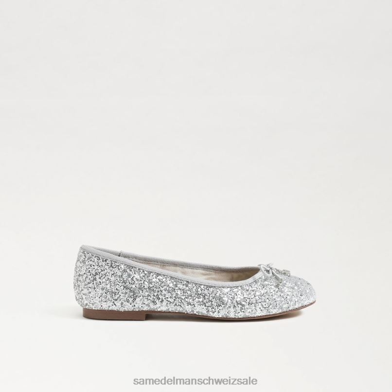 CH Sam Edelman Kinder Ballerinas von Felicia weiches Silber X2J86997 Schuhwerk