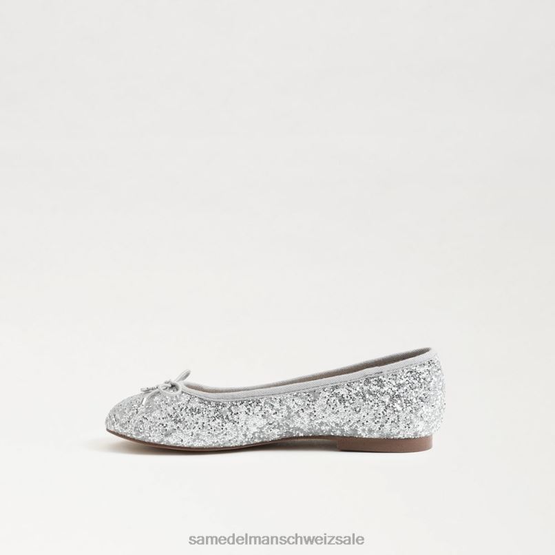 CH Sam Edelman Kinder Ballerinas von Felicia weiches Silber X2J86997 Schuhwerk