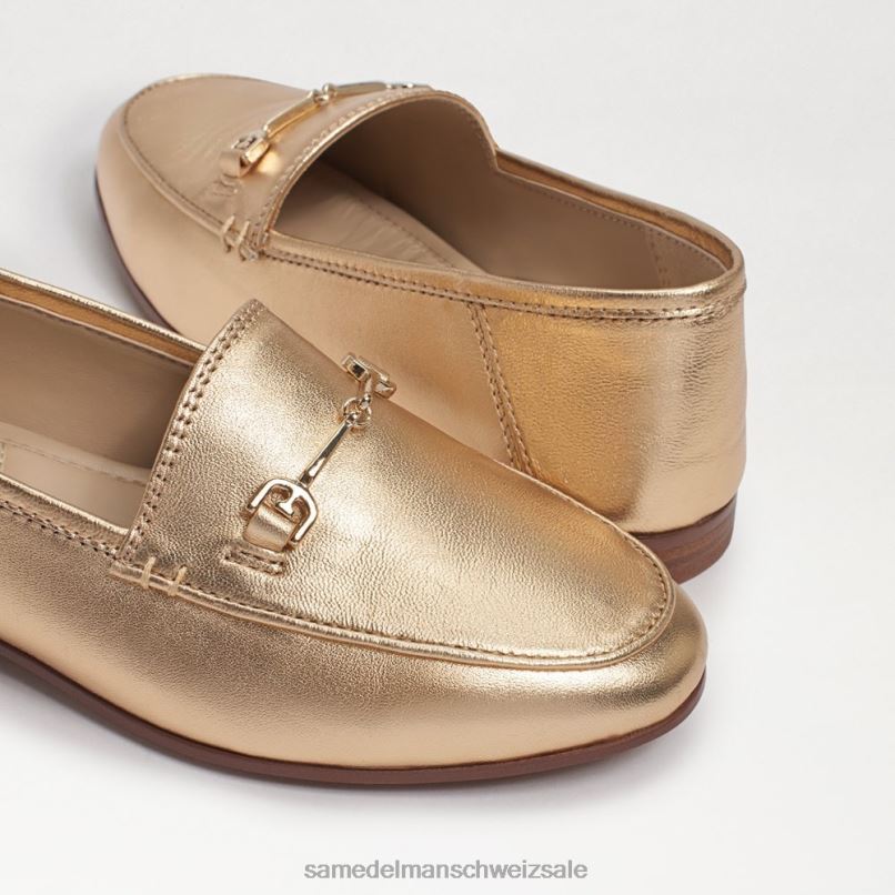 CH Sam Edelman Kinder Loraine Bit Loafer Blattgoldleder X2J86902 Schuhwerk