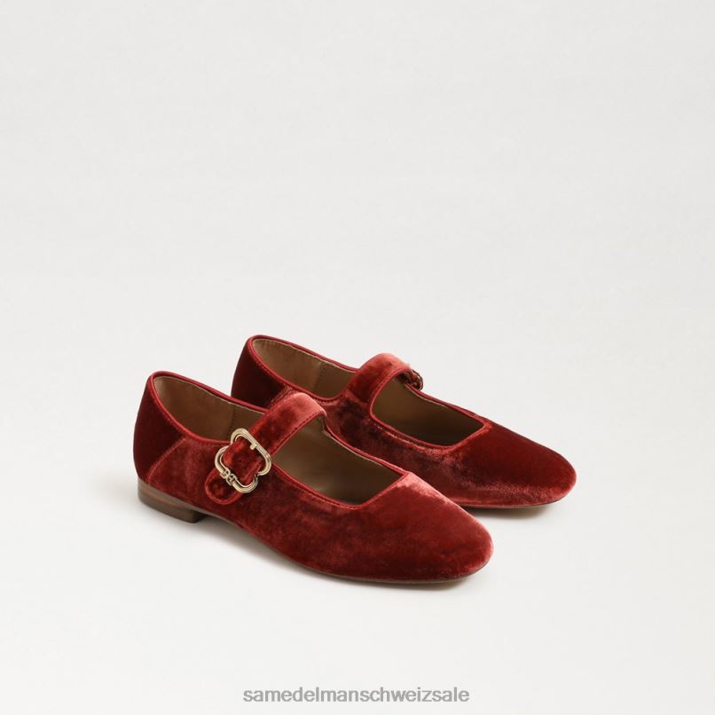 CH Sam Edelman Kinder Michaela Mary Jane Canyon-Orange-Samt X2J86912 Schuhwerk