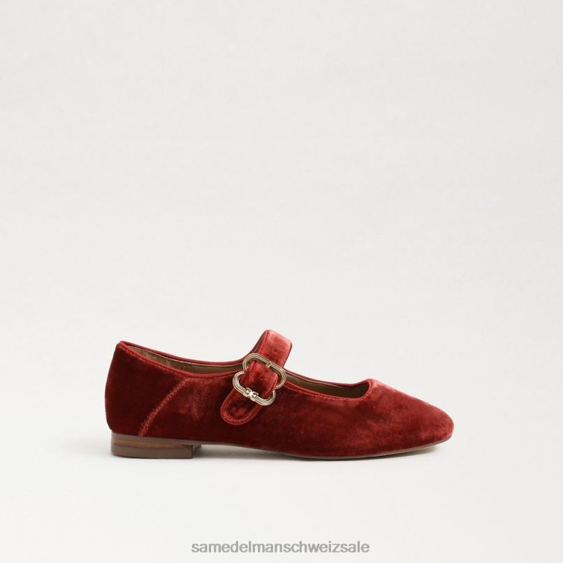 CH Sam Edelman Kinder Michaela Mary Jane Canyon-Orange-Samt X2J86912 Schuhwerk