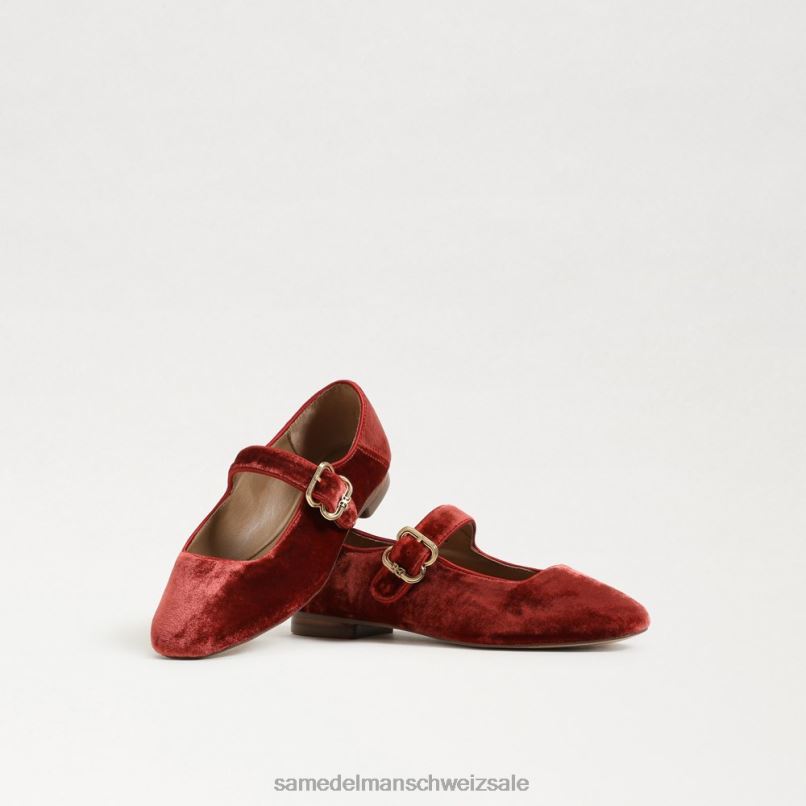 CH Sam Edelman Kinder Michaela Mary Jane Canyon-Orange-Samt X2J86912 Schuhwerk