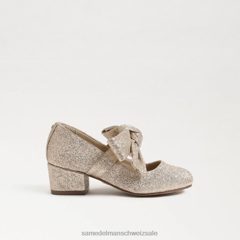 CH Sam Edelman Kinder Teddy-Blockabsatz Mary Jane Gold Blatt X2J86934 Schuhwerk