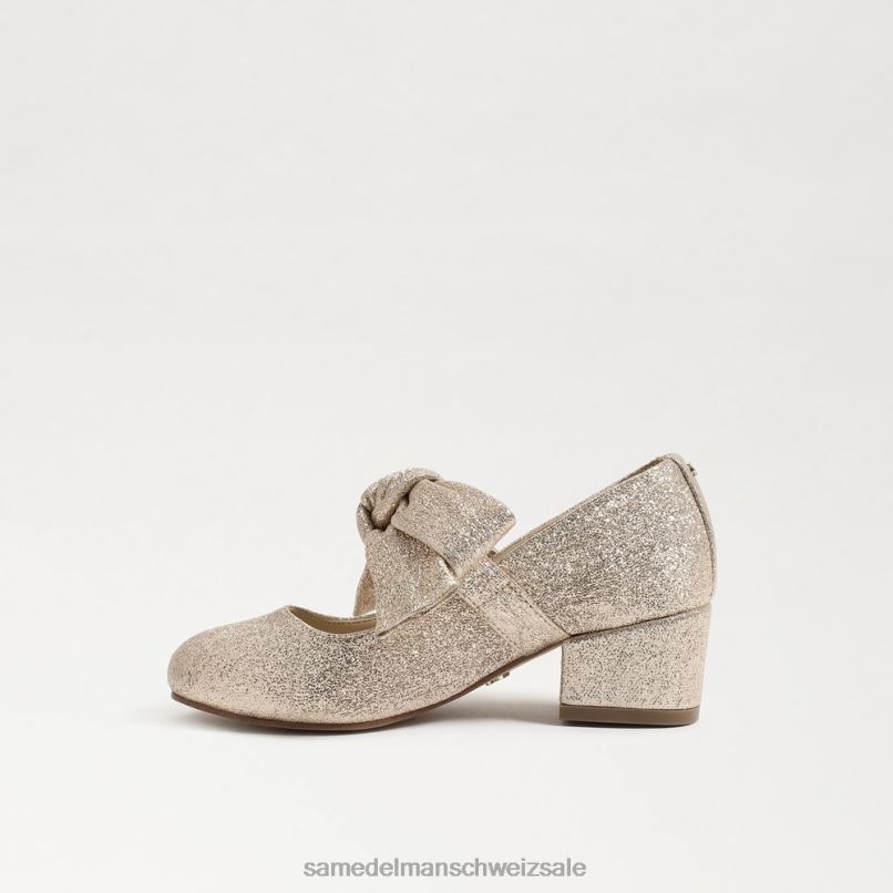 CH Sam Edelman Kinder Teddy-Blockabsatz Mary Jane Gold Blatt X2J86934 Schuhwerk