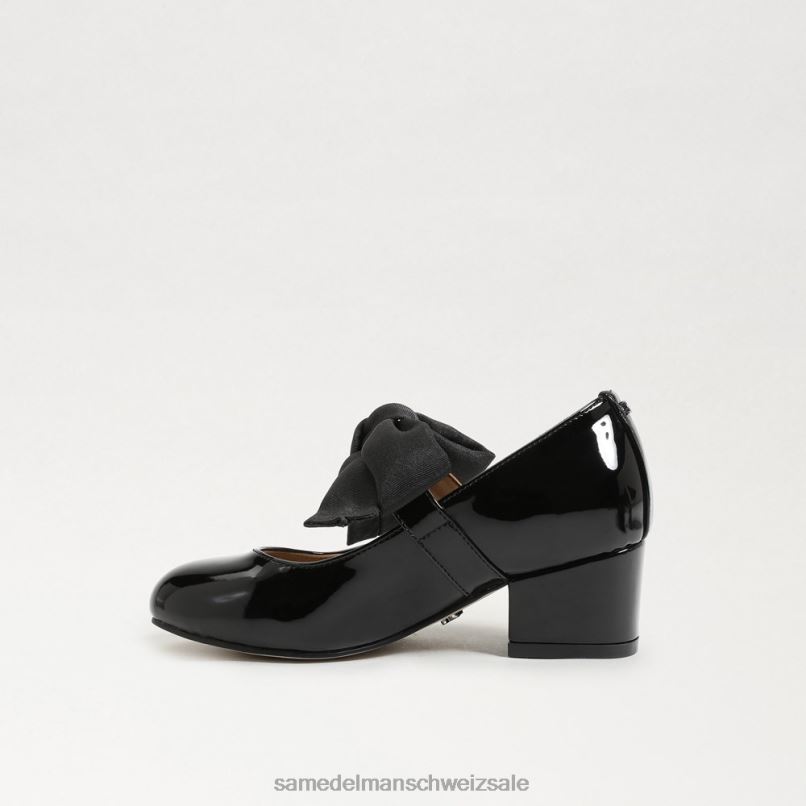 CH Sam Edelman Kinder Teddy-Blockabsatz Mary Jane schwarzes Lackleder X2J86935 Schuhwerk