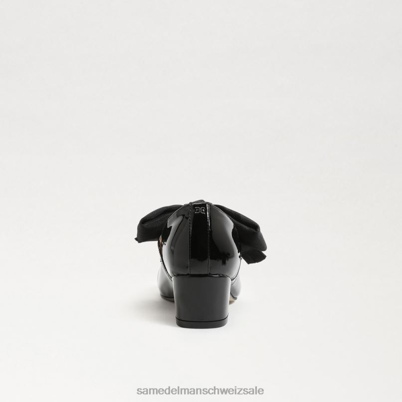 CH Sam Edelman Kinder Teddy-Blockabsatz Mary Jane schwarzes Lackleder X2J86935 Schuhwerk
