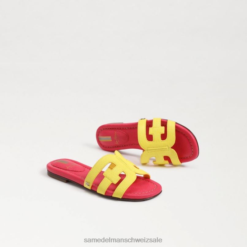 CH Sam Edelman Kinder Bay-Slide-Sandale Mimosa gelb/ultra fuscia X2J86886 Schuhwerk