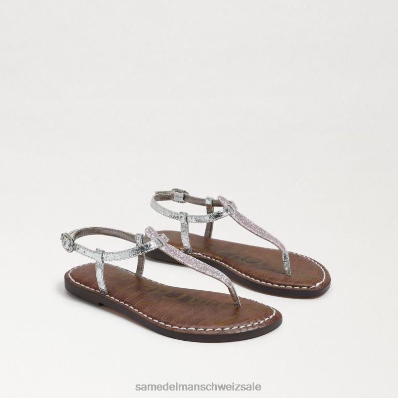 CH Sam Edelman Kinder Gigi-Zehensandale lila/silberner Glitzer X2J86960 Schuhwerk