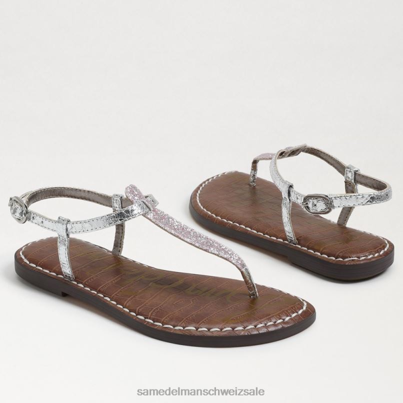 CH Sam Edelman Kinder Gigi-Zehensandale lila/silberner Glitzer X2J86960 Schuhwerk