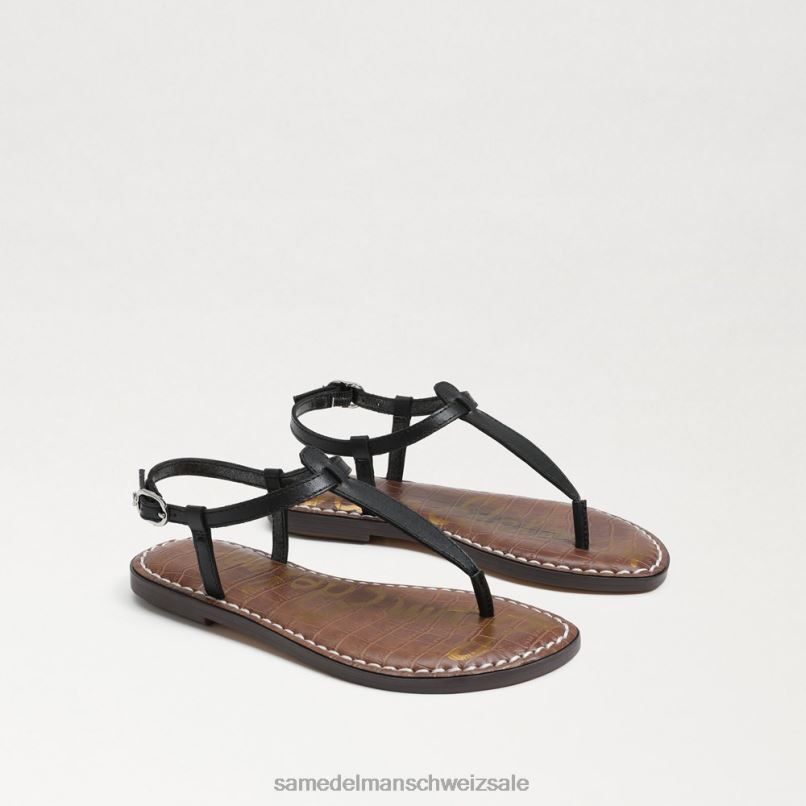 CH Sam Edelman Kinder Gigi-Zehensandale schwarzes Leder X2J86939 Schuhwerk