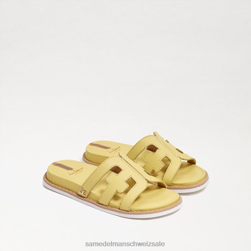 CH Sam Edelman Kinder Valeri Slide-Sandale buttergelbes Leder X2J861048 Schuhwerk
