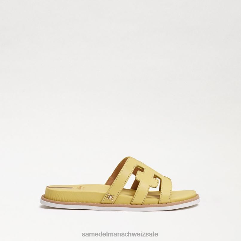 CH Sam Edelman Kinder Valeri Slide-Sandale buttergelbes Leder X2J861048 Schuhwerk