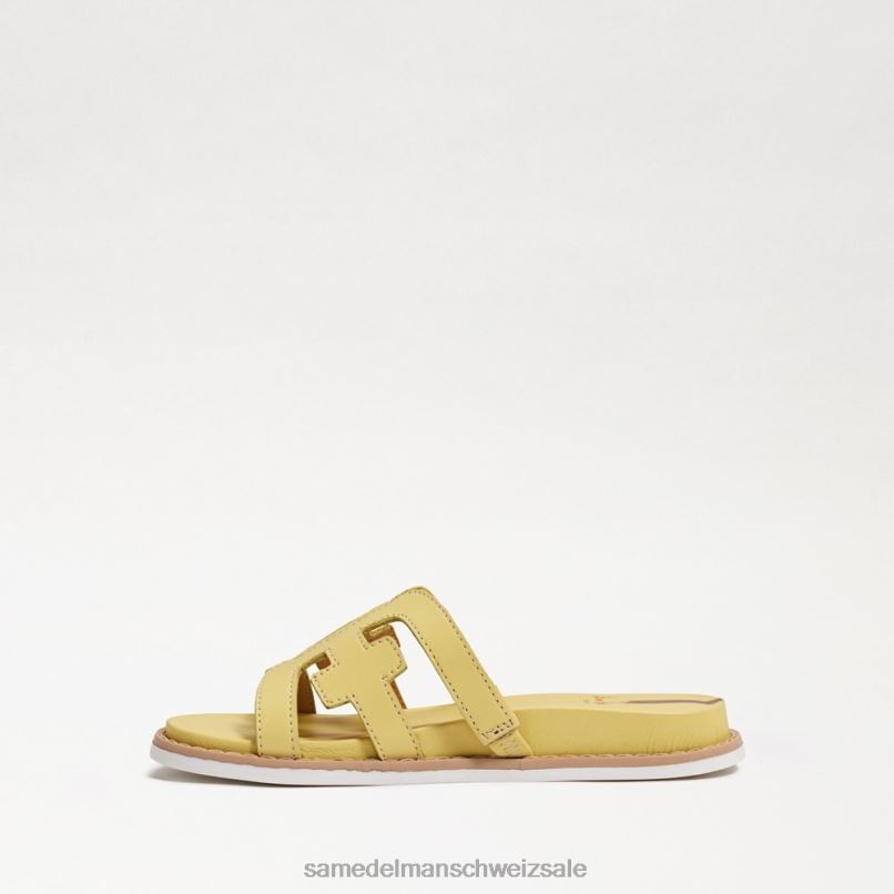 CH Sam Edelman Kinder Valeri Slide-Sandale buttergelbes Leder X2J861048 Schuhwerk