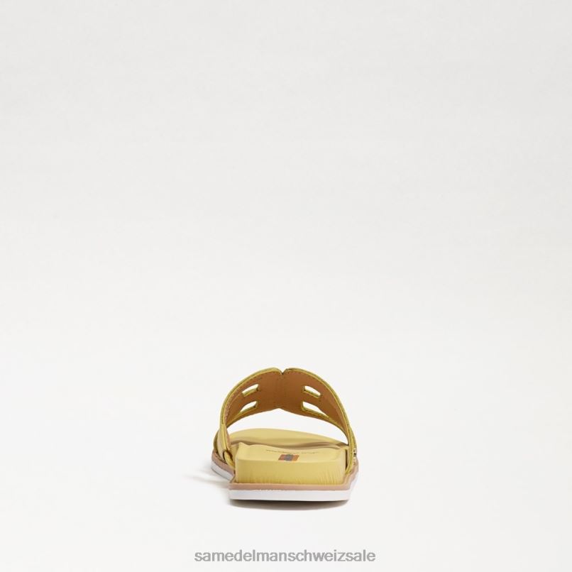 CH Sam Edelman Kinder Valeri Slide-Sandale buttergelbes Leder X2J861048 Schuhwerk