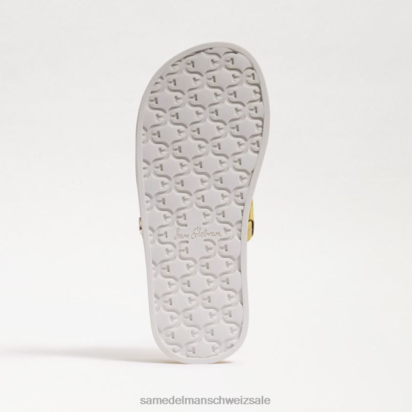 CH Sam Edelman Kinder Valeri Slide-Sandale buttergelbes Leder X2J861048 Schuhwerk