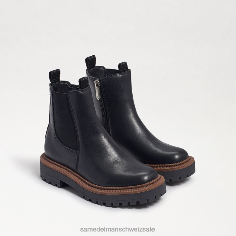 CH Sam Edelman Kinder Laguna Chelsea-Stiefel schwarzes Leder X2J86968 Schuhwerk