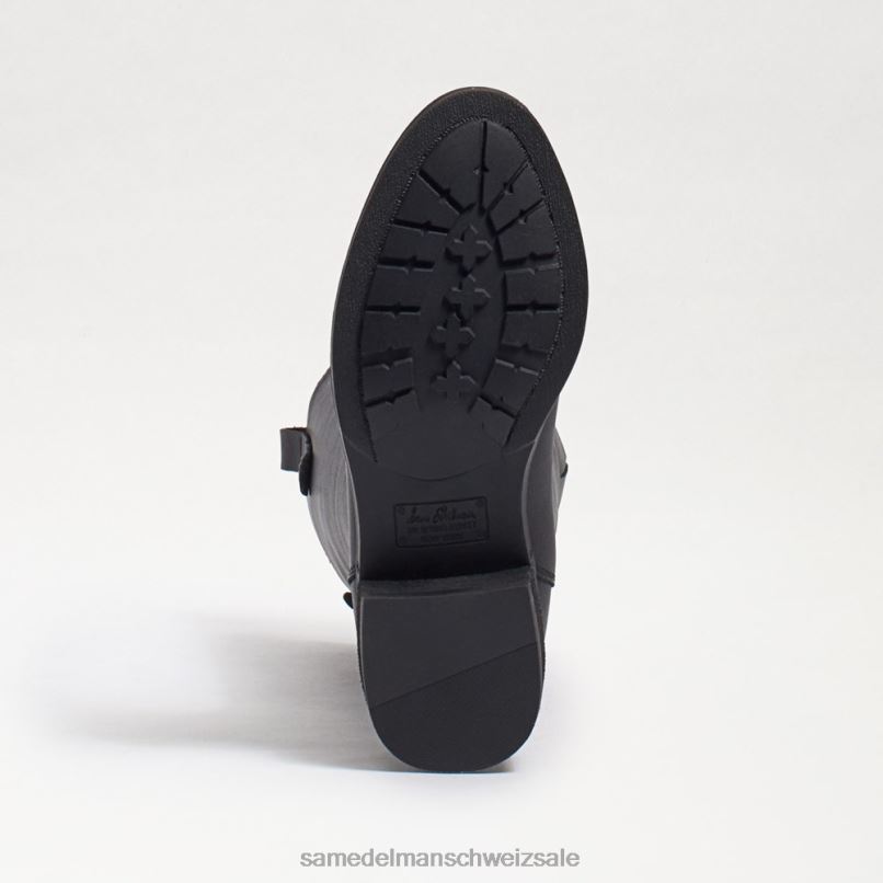 CH Sam Edelman Kinder Penny-Reitstiefel schwarzes Leder X2J861007 Schuhwerk